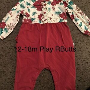 Festive Red and White Kids Romper 12-18m